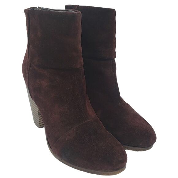 Rag & Bone Classic Newbury chocolate brown Suede Ankle Boots SZ 7 - Picture 3 of 11